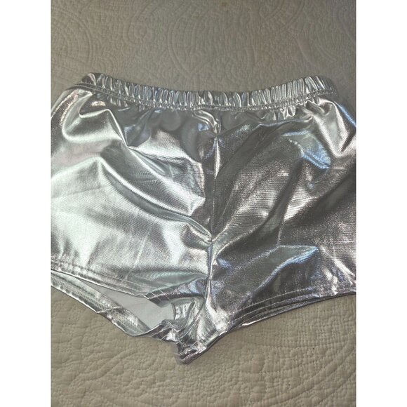 Metallic Silver Shiny Booty Shorts*Elastic Waistband*Large*NWT*Gay*Sissy*Cosplay - Picture 6 of 6